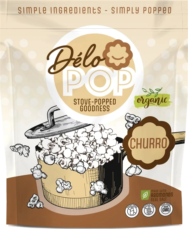 Churro popcorn bag